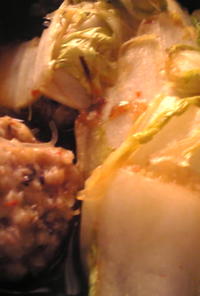 鯛のアラ煮団子と白菜の炒め物
