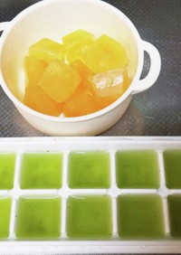 水出し抹茶玄米茶氷とレモンティー氷