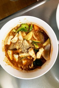 レンジ肉無豆腐簡単ケチャップ煮味野菜炒め