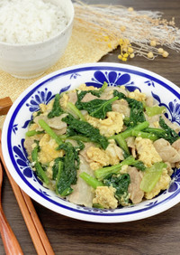 麺つゆで簡単＊豚肉と小松菜のとろみ炒め＊