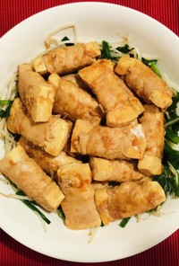 肉巻き豆腐の生姜焼き