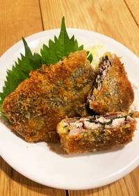 秋刀魚の梅しそフライ