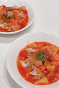 簡単絶品!トマトスープ餃子!!