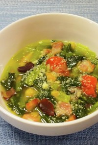 小松菜と豆のイタリア風スープ煮