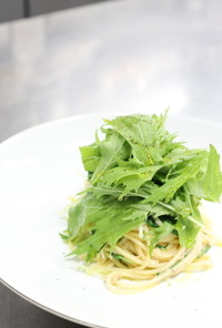 水菜とツナのペペロンチーノスパゲッティー