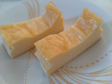 スライスチーズで作るベイクドチーズケーキの写真