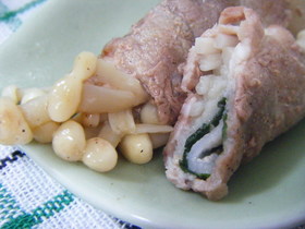 ポン酢で♪ジュワッと豚肉シソえのき巻き✿