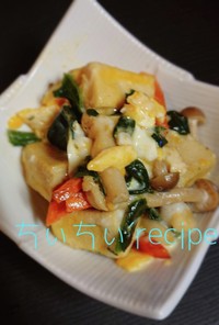 レンジで簡単♡高野豆腐と卵の含め煮
