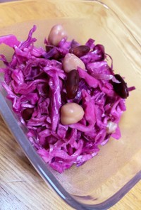 紫キャベツとお豆の副菜☆甘酢漬けキャベツ