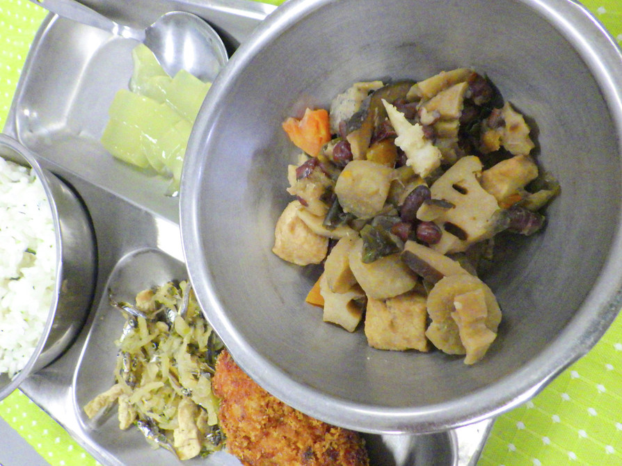 煮ごめ　河内長野市学校給食の画像