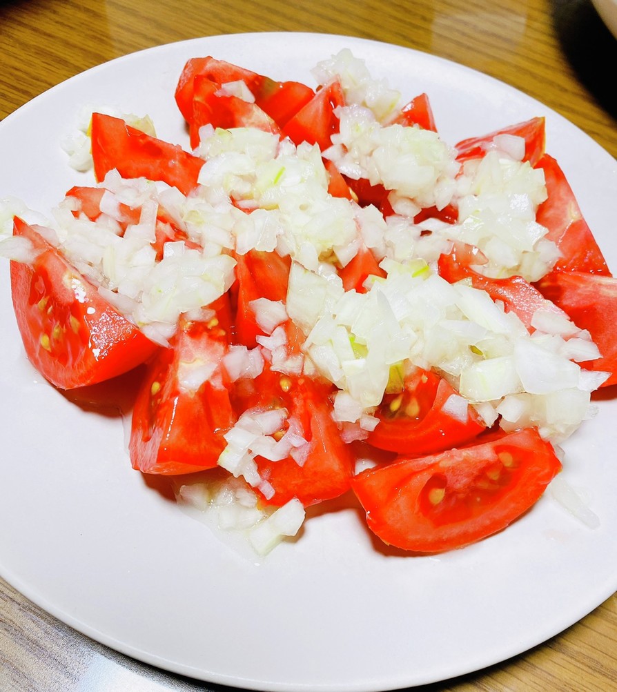 簡単！玉ねぎドレッシングのトマトサラダの画像