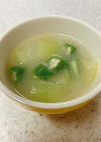 ずいきとオクラで簡単中華スープ