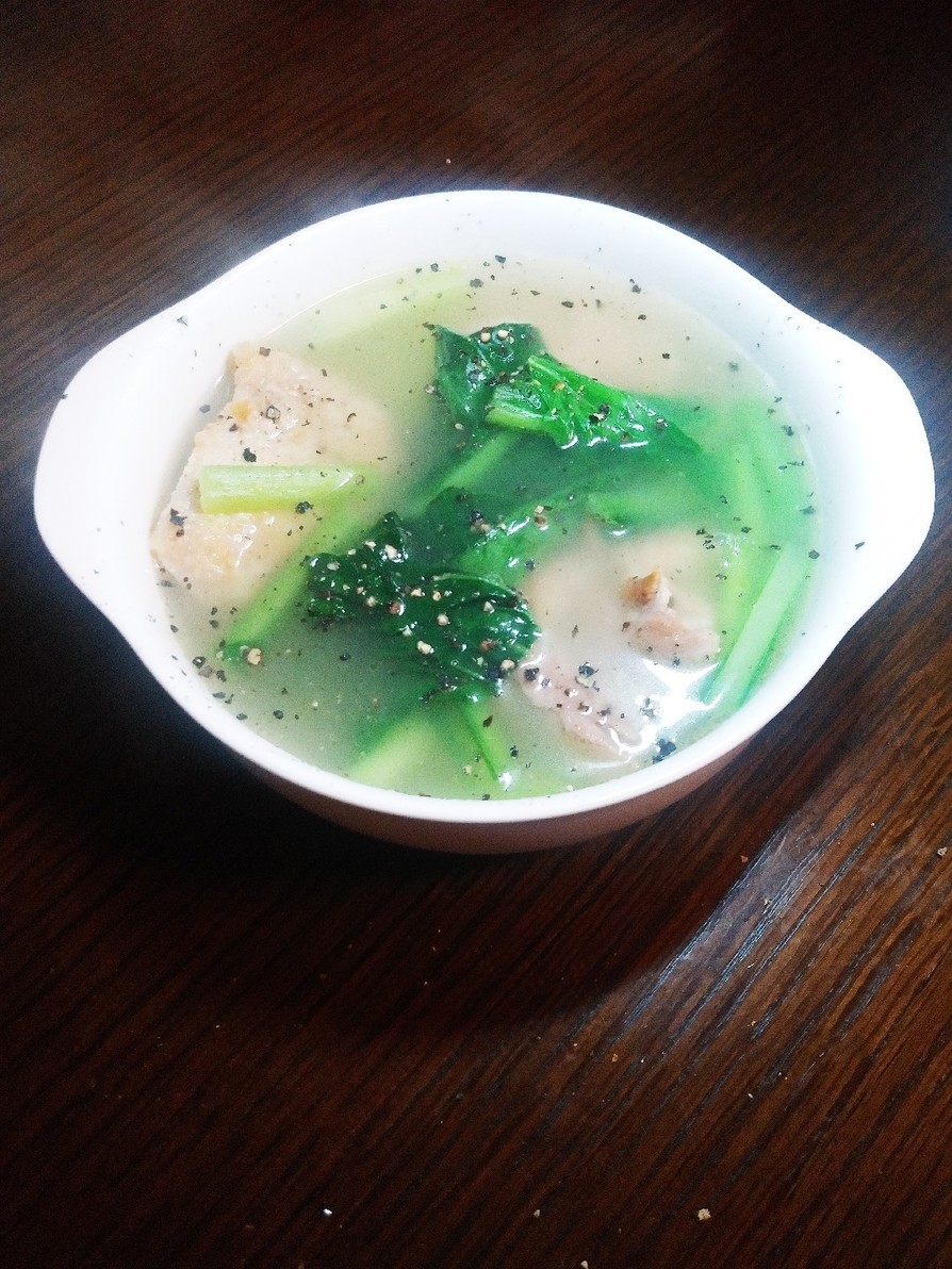 簡単☆鶏肉と小松菜の中華風スープの画像