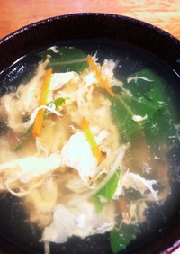 空芯菜と生姜のスープ
