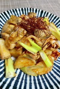 韓国風グルメ！豚と長芋のピリ辛炒め