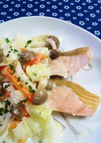簡単魚料理☆鮭と野菜のマヨネーズソース