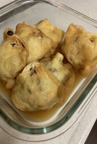 ツナときのこの巾着煮