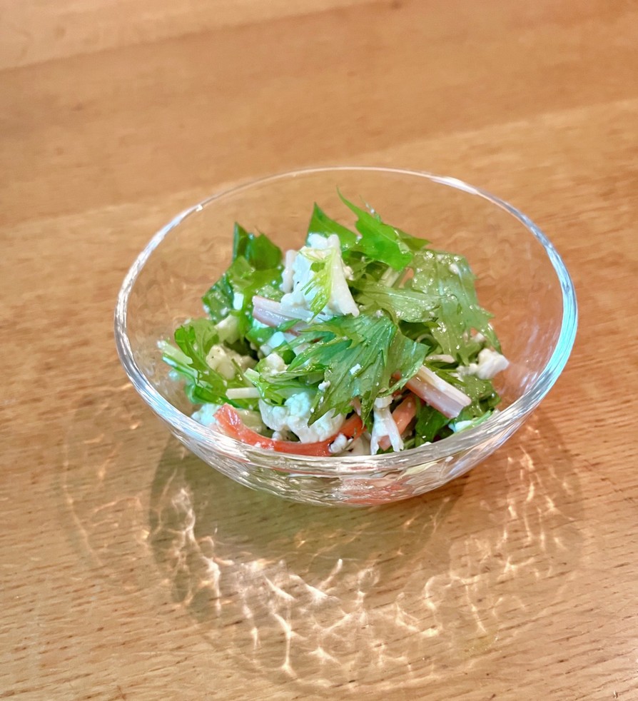 水菜ととうふのオリーブオイルあえサラダ by akiemon86 【クックパッド】 簡単おいしいみんなのレシピが392万品