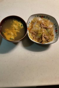八宝菜、中華卵スープ