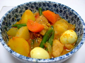 野菜と鶏肉のインド煮(給食風?)
