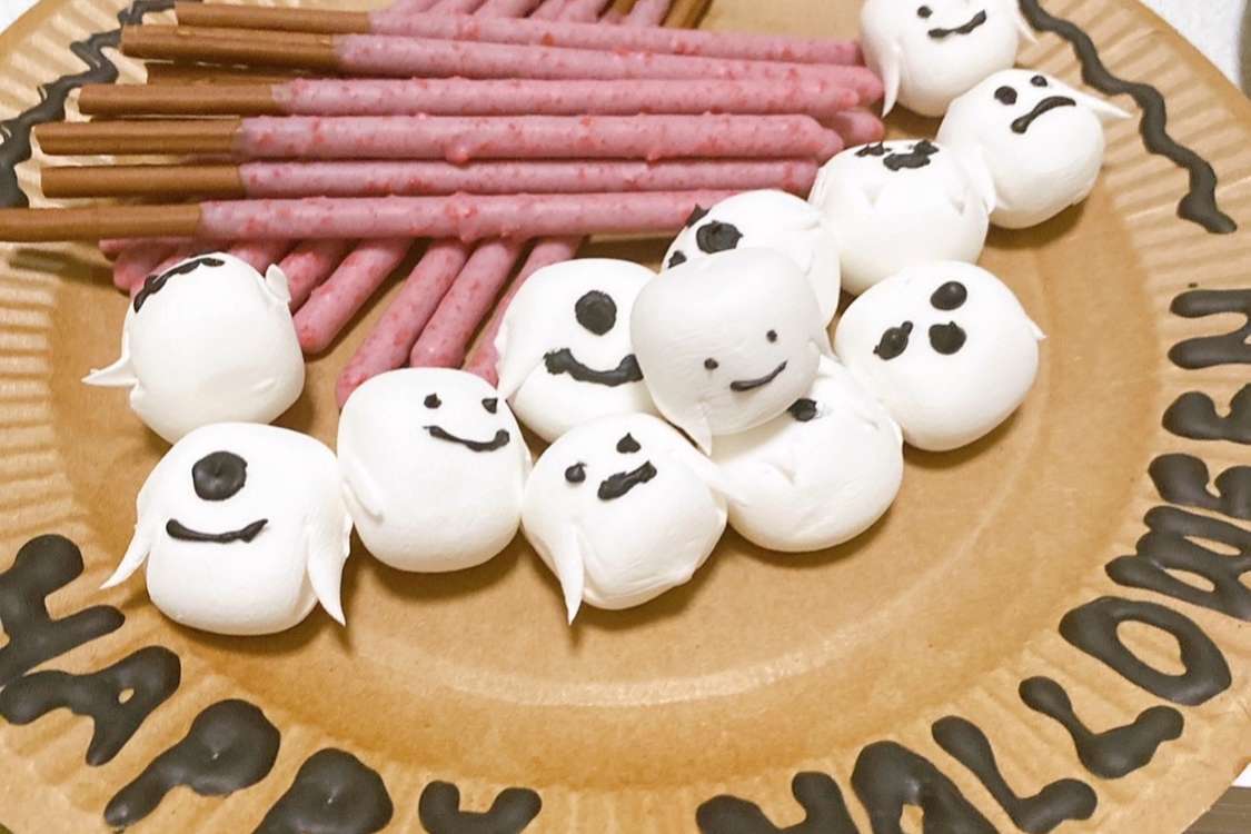 【ハロウィンに】おばけマシュマロ