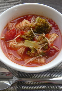 ふわふわ鶏団子のトマトスープ