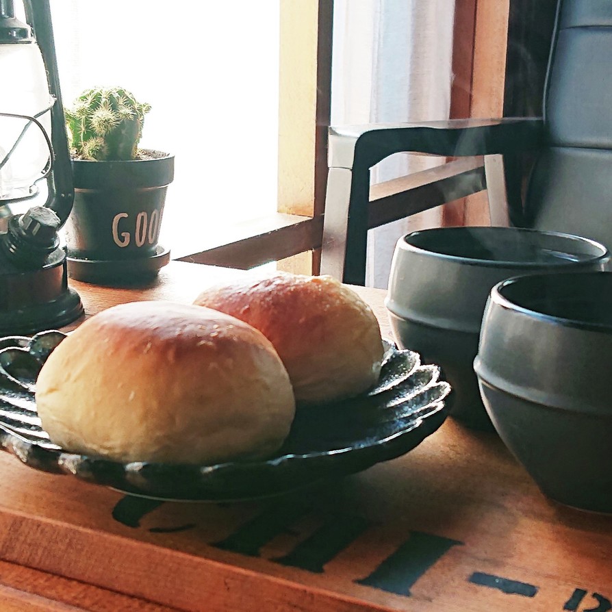 おうちカフェ★米粉と豆乳もっちりあんパンの画像