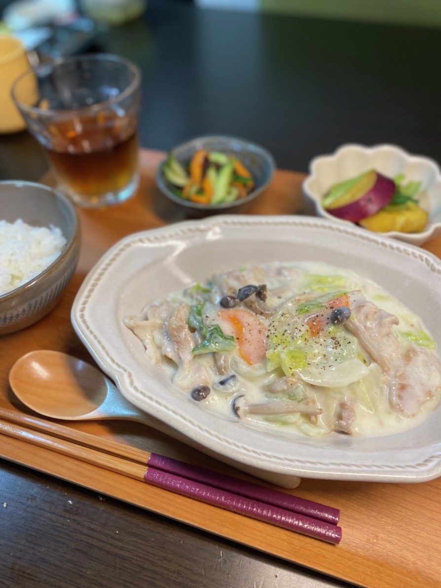 白菜と豚肉の中華クリーム煮の画像