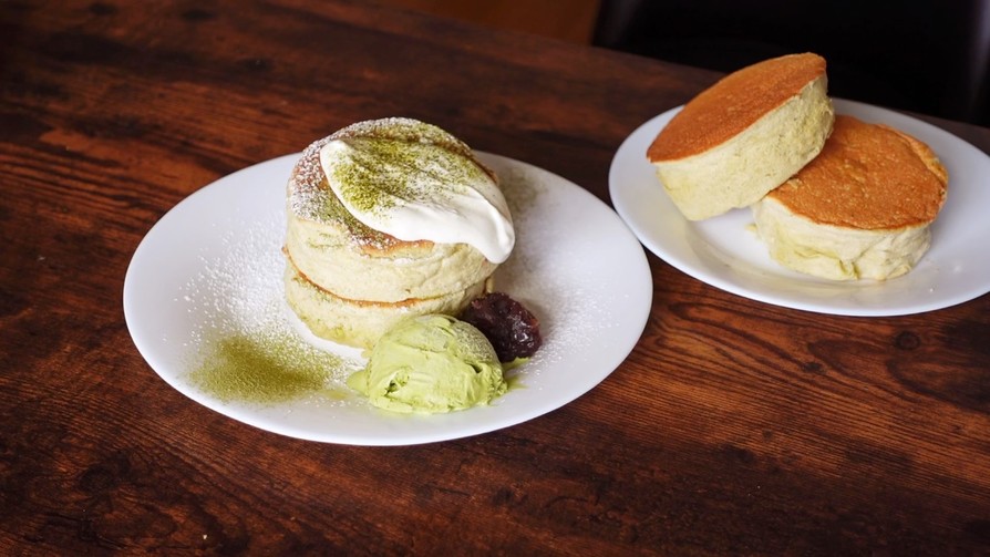 和カフェ気分  米粉の抹茶パンケーキ の画像