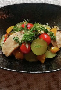 野菜と鶏のハーブと塩のラタトゥイユ