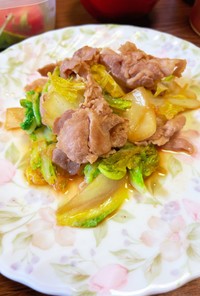 豚バラ肉と白菜の味ぽん炒め