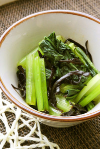 【副菜】レンジで小松菜の塩昆布和え