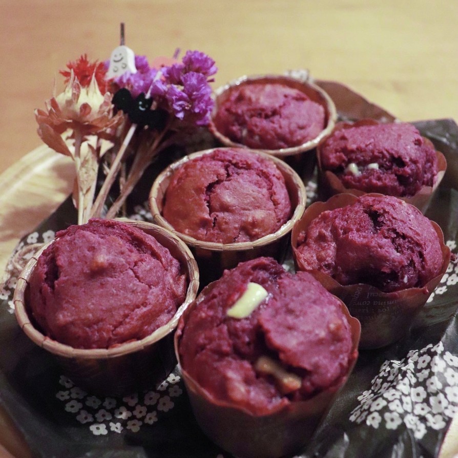 HMで☆マフィン紫芋バナナホワイトチョコの画像