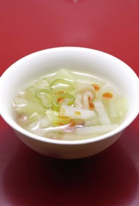 簡単！倹約！鶏皮の茹で汁で中華スープ