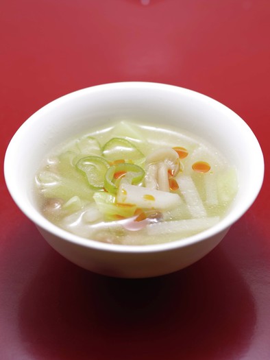 簡単！倹約！鶏皮の茹で汁で中華スープの写真