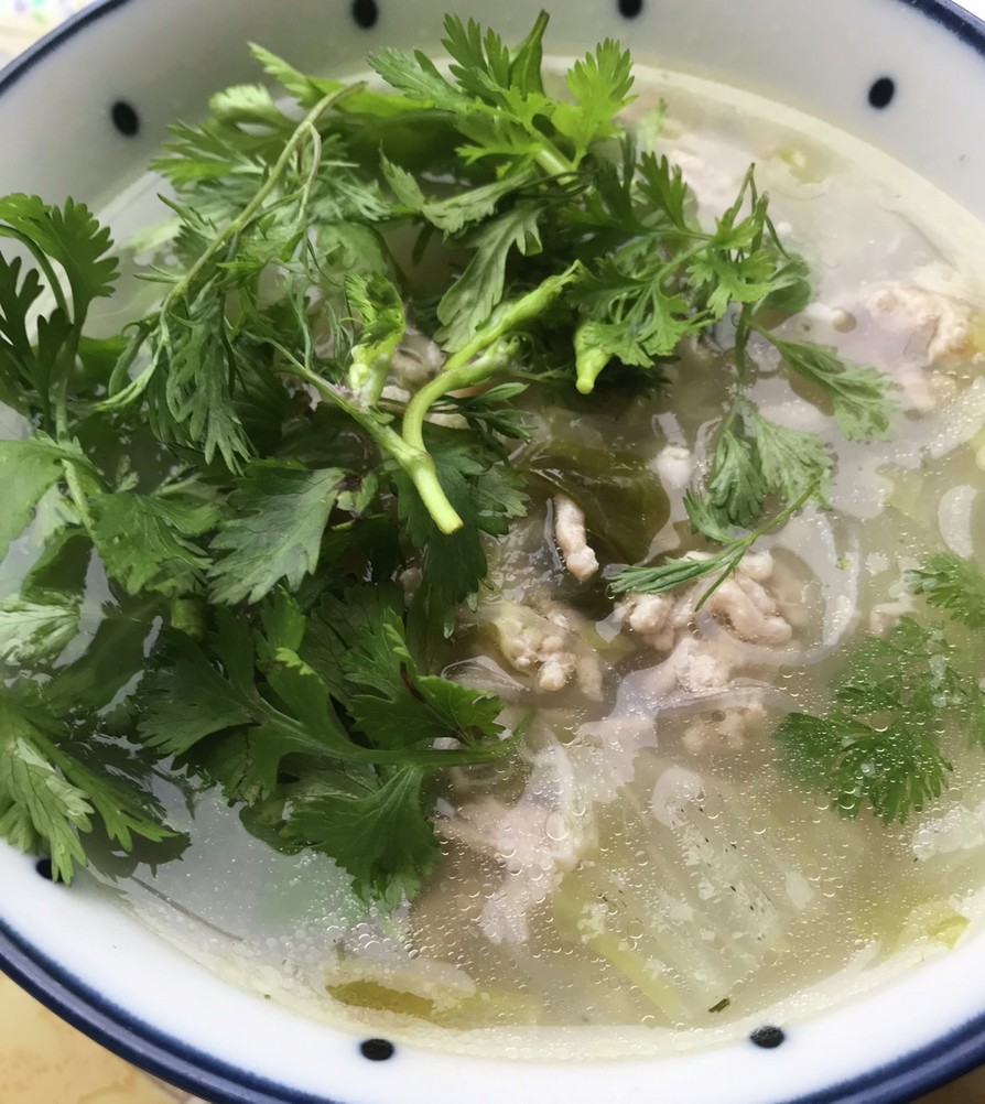白菜と鶏ひき肉のベトナム風春雨スープの画像