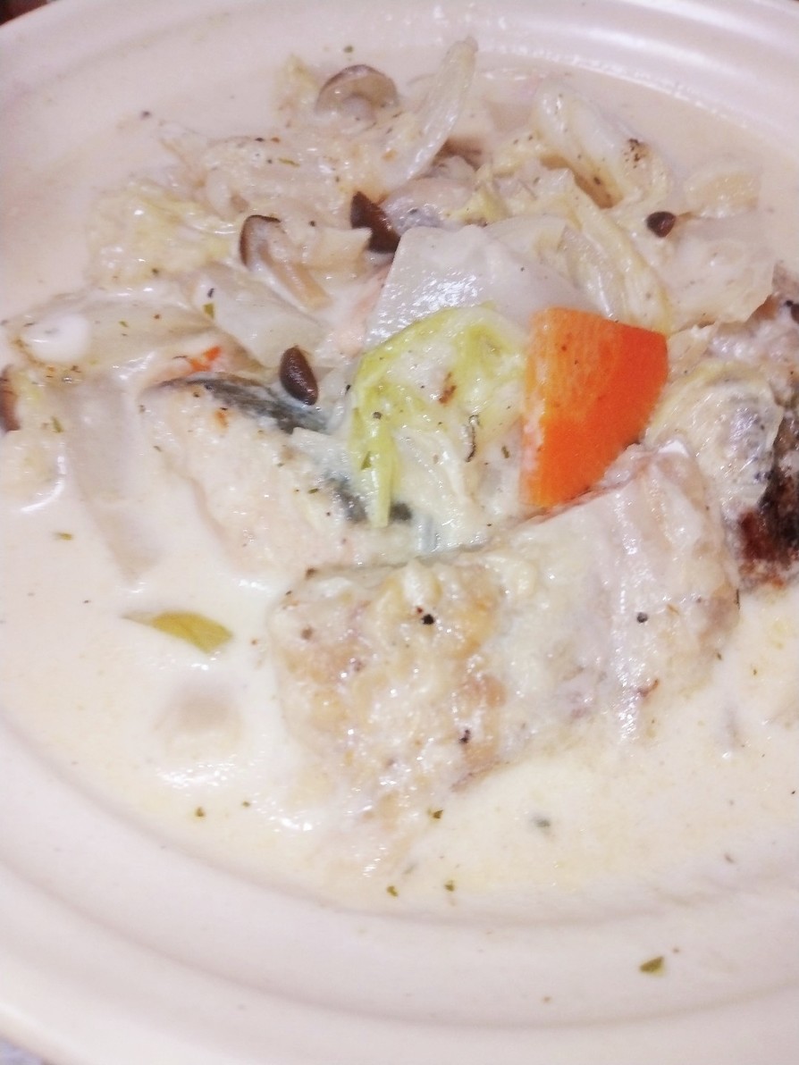 白菜と鮭のクリーム煮の画像