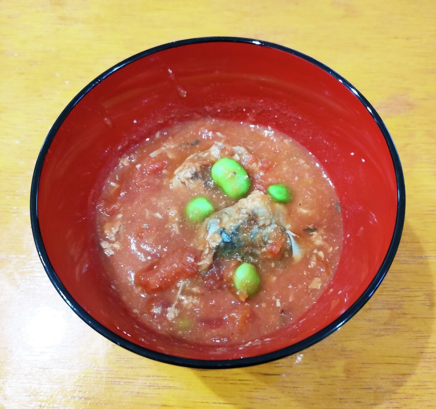 トマト缶でほっこり味噌汁の画像