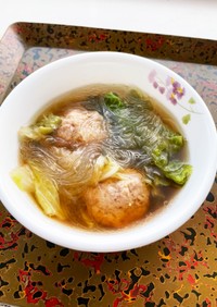 豚挽き団子と白菜スープ