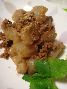 ■こんにゃくとひき肉のぴり辛煮■