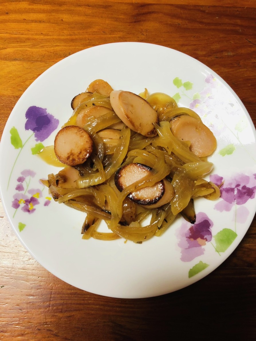 玉ねぎと魚肉ソのオリオ醤油クレソル炒めの画像