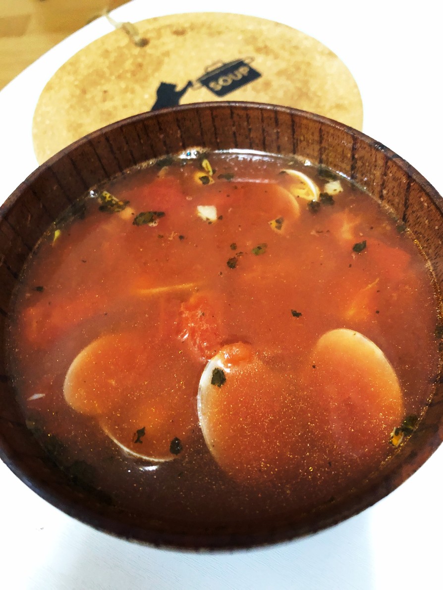 【簡単】アサリとトマトのスープの画像