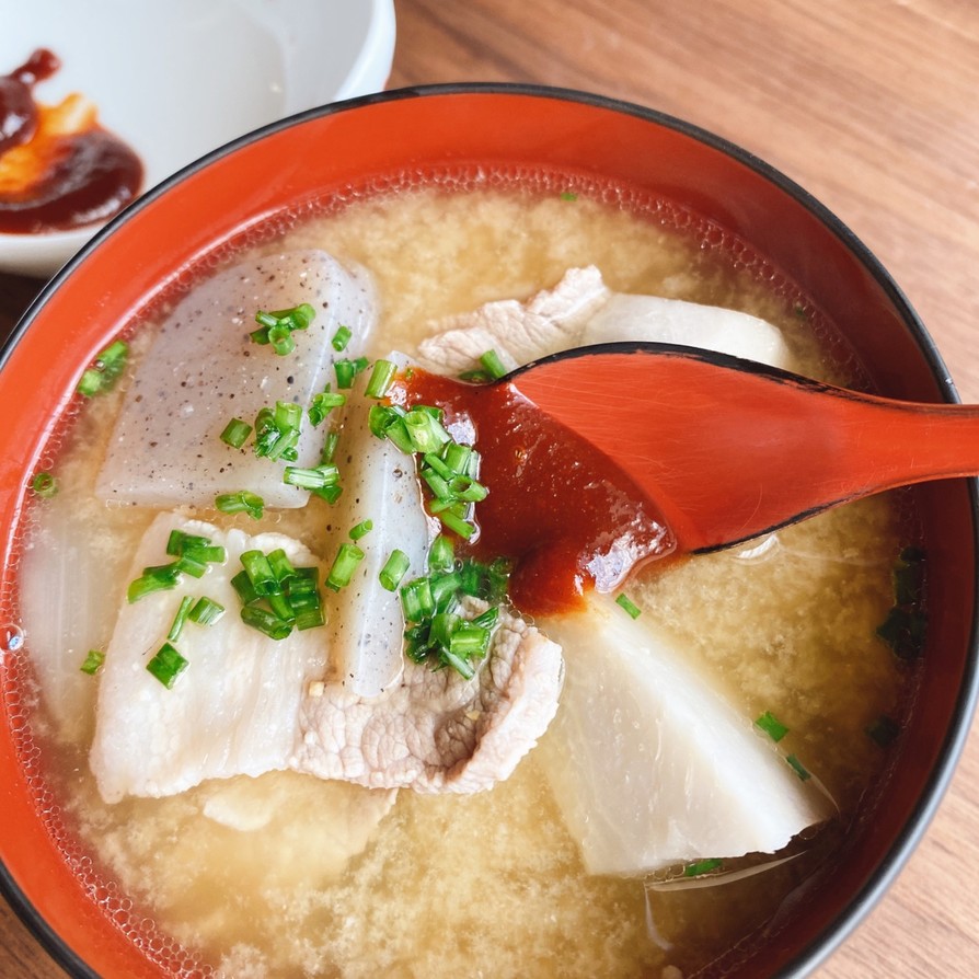 里芋豚バラ味噌汁with コチジャンの画像