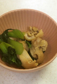 冷凍可能お弁当おかず鶏肉と小松菜の炒め物