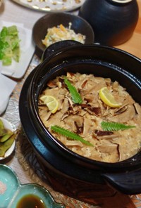 土鍋で3合松茸ご飯