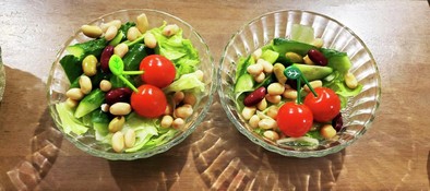 サラダ豆&プチトマトチェリー脱マンネリ化の写真