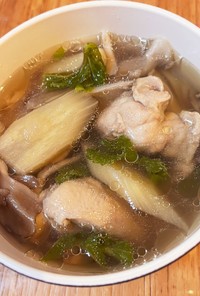 鶏肉と大根とマコモタケのスープ