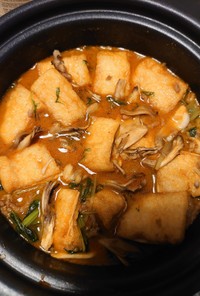 KETO☆牛ミンチと葉野菜と薄揚げ鍋