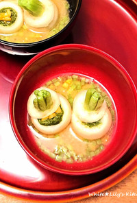 料亭風3色味噌汁⭐蕪にほうれん草ペースト