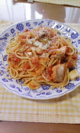 お店の味☆鮭のトマトクリームパスタ